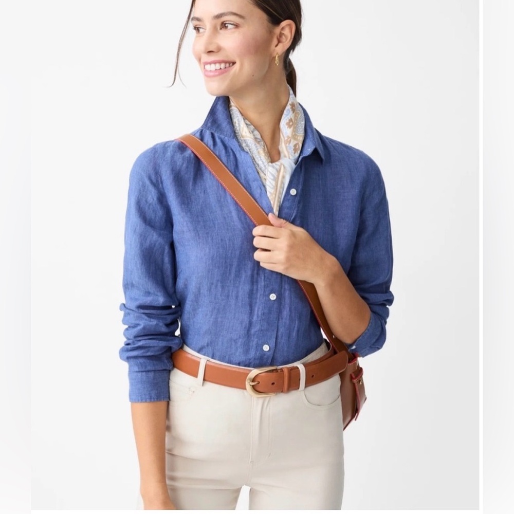 J. McLaughlin Button Down Denim Shirt - Picture 1 of 9